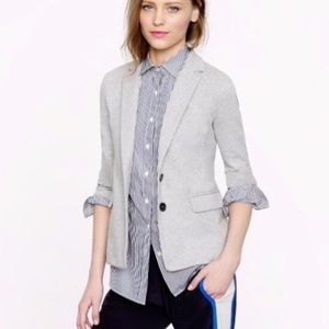 J. Crew Maritime Heather Gray Ponte Knit Blazer - L